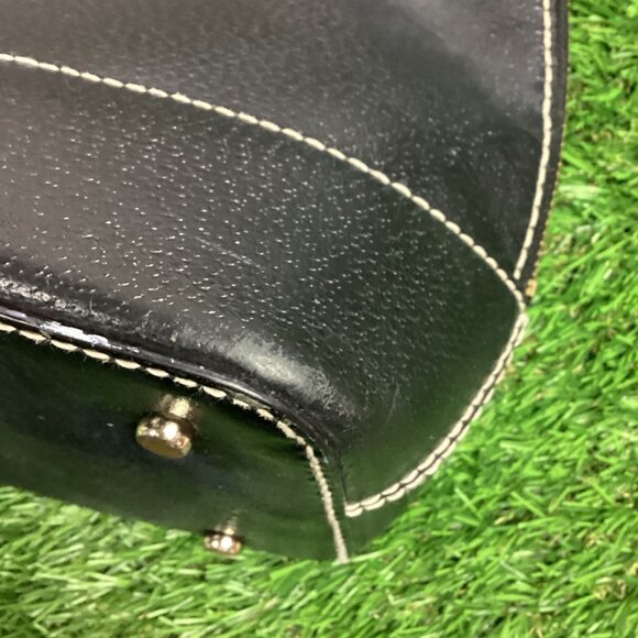 Kate Spade Black Leather Dome Satchel Handbag - Picture 10 of 16